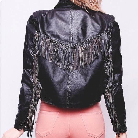 Vintage Leather Fringe Jacket - Picture 7 of 8